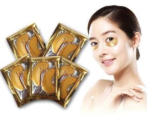 24K Gouden Poeder Crystal Gel Collageen Eye Maskers Anti Aging Crystal 24k Gold Powder Gel Collageen Eye Masks Blad Patch Christmas Gift