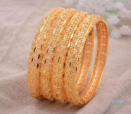 24k Inde, éthiopien jaune massif en or rempli de beaux bracelets pour femmes bijoux de fête de fête de banglesbacelet y11267587370