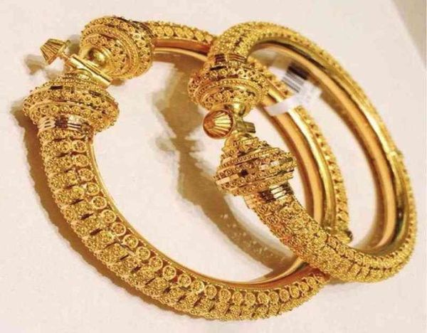 Mariage de luxe de luxe Dubaï Bracles Gold Color Bracles pour femmes Girls Mariage mariée India Bracelets Bracelets Bijoux Can Open 228013455