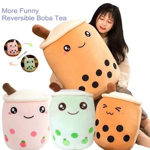 24m Cartoon Fruit Bubble Tea Cup Kussen Gevulde frisdrank Appel Melkthee Back Cushion Fast Food Gifts For Kids Birthday SXJUN8