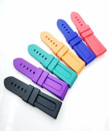 Sangle d'élastique en silicone à la mode de 24 mm de haute qualité pour PAM PAM111 WIRSTWATCH AVEC 22 mm de boucle de boucle 2321545