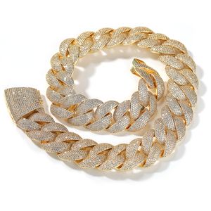 24 mm Hip Hop alta calidad Miami cadena de eslabones cubanos collar pulseras 5A circón 18 k chapado en oro conjunto de joyería para hombres