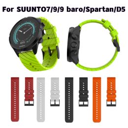 24 mm Silicone Smart Watch -band voor Suunto 7 polsbandarmband voor Suunto 9/9 Baro/Spartan Sport Pols HR Nieuwe rubberen band