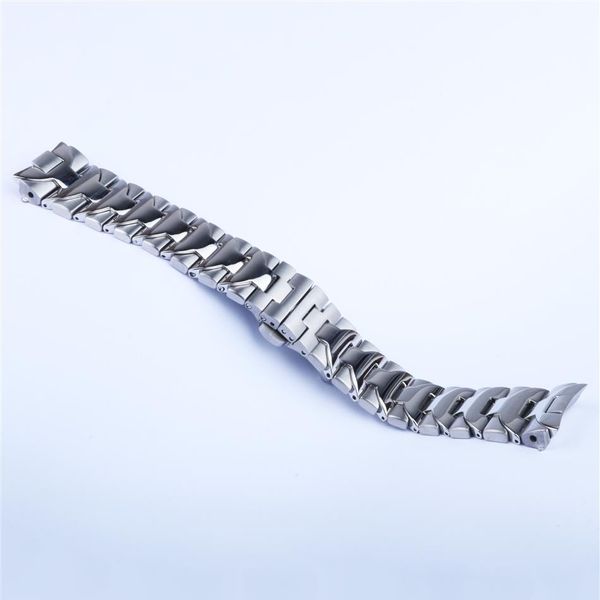 Bracelet de montre 24MM pour PANERAI LUMINOR Bracelet lourd en acier inoxydable 316L Bracelet de remplacement Bracelet en argent Double fermoir poussoir 2541