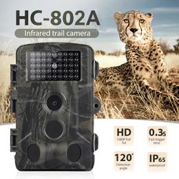 24MP Trail Camera Jachtcamera's HC802A 1080P IP65 Waterdicht Wildlife Surveillance Nachtzicht Tracking Po Trap Cams 240104