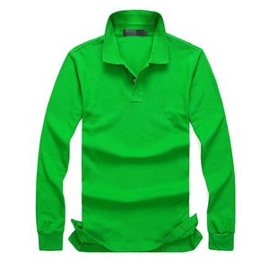 24New Hot Sell 19 Color Men Crocodile Solid Long-Sleeve Summer Polo Mens Slim Polos Casual Shirt M-4XL