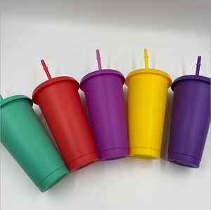 Gobelets à jus de boisson 24OZ/710ML et tasses à café magiques en paille, tasse en plastique, vous pouvez personnaliser le logo DHL