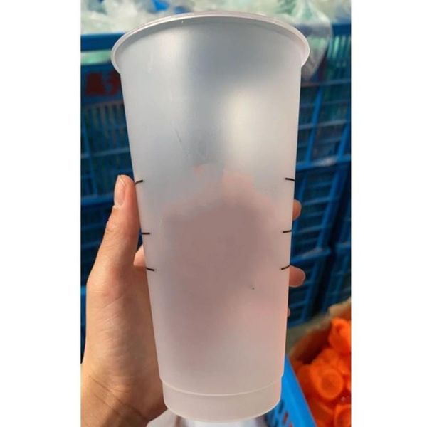 Vaso de estrella de 24oz y 710ml, vaso de alta capacidad de agua, 5 uds. De vasos de plástico, taza esmerilada transparente para café, Bar, tienda de bebidas, recién llegado G2