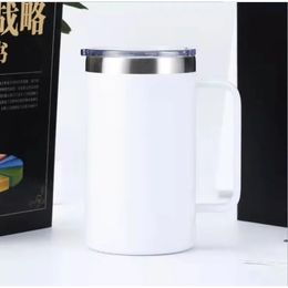 Tasse à café imprimée de 24OZ, avec poignée, personnalisée, Double paroi, flacon sous vide en acier inoxydable, bouteille d'eau en acier inoxydable