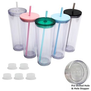 24 oz de globe de neige tasses en plastique Double paroi isolées isolées acryliques Tasse de tasse de gobelet ginge