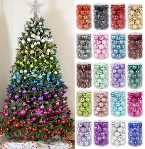 24pc1 Ornement Ornement Christmas Tree Ball Decorations Ball Red Gold Silver Pink Blue suspendu Home Party décor 30mm7749720