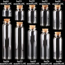 24pcs 10 ml 15 ml 20 ml 25 ml 30 ml bouteilles en verre transparent mignon avec bouchon en liège pots à épices vides bricolage artisanat flaconsbonne quantité Ctjdh