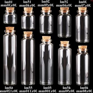 24 pièces 10 ml 15 ml 20 ml 25 ml 30 ml jolies bouteilles en verre transparent avec bouchon en liège pots à épices vides bricolage artisanat flaconsbonne quantité Acxio