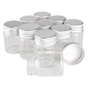 24 stks 15 ml maat 30 * 40mm transparant glas parfum kruid flessen kleine pottenflesjes met zilveren schroefdop DIY ambacht