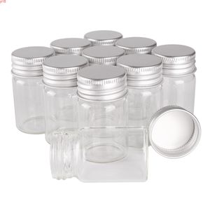 24 stks 20 ml kleine glazen flessen met aluminium caps 30 * 50mm poti's flesjes transparante containers parfum flesjesgood aantal