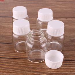 24 stks 27 * 35mm 8 ml transparant glas parfum kruid flessen met witte plastic schroefdeksel tiny jar flesjes DIY ambachtsgood aantal