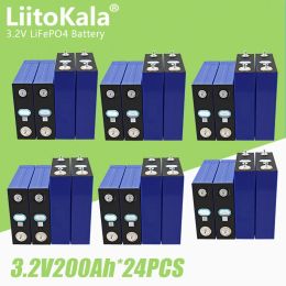 24pcs 3.2V 200AH Lifepo4 Batteries au lithium Fer Phosphate Batteries pour 12V 24V RV Campers Chariot de golf