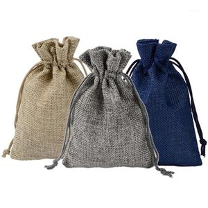 Sac cadeau en toile de jute, 24 pièces, costume 3 couleurs, faisceau bouche, lin, bonbons de noël, cadeau de vacances, petit sac en toile de jute, 1345Q