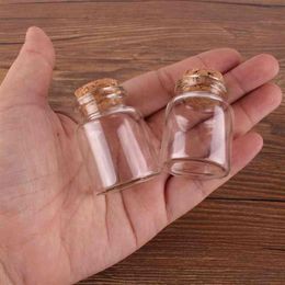 24 pièces 30 40 17mm 15ml Mini bouteilles en verre petits pots flacons avec bouchon en liège cadeau de mariage 210330271i