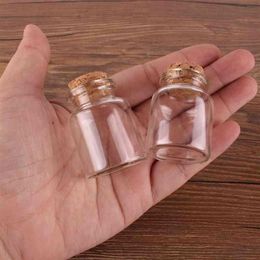 24 pièces 30 40 17mm 15ml Mini bouteilles en verre petits pots flacons avec bouchon en liège cadeau de mariage 210330294t