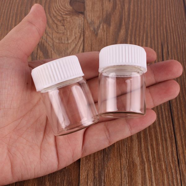 Bouteilles d'épices de parfum en verre Transparent 30x40mm 15ml, 24 pièces, avec bouchon à vis en plastique blanc, petits flacons en pot, artisanat de bricolage