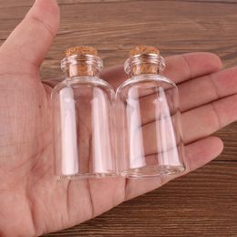 24pcs 30 * 55 * 12.5mm 23ml Mini Glass Wishing Flessen Tiny Jaren Fials met Cork Stopper Huwelijksgeschenk