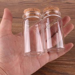Mini bouteilles de souhait en verre, 24 pièces, 37, 70, 27mm, 50ml, petits pots, flacons avec bouchon en liège, cadeau de mariage, 275I