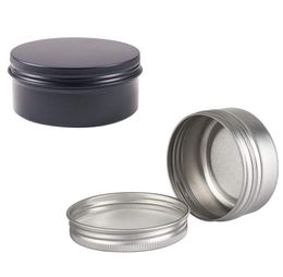 24 stuks 50g aluminium potten 50 ml zwart zilver roségoud metalen blikje cosmetische containers ambachten kleurrijke aluminium dozen snel 2583785