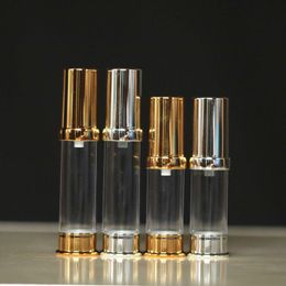 24 pièces 5 ml 10 ml or argent couleur cosmétique pompe sans air bouteille vide Lotion crème émulsion petit récipient Jkrum