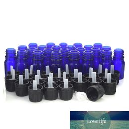 24 stks 5 ml Cobalt Blue Glass Flessen Fials Containers met Euro Dropper Zwart Tamper Evident Cap voor Essential Oils Aromatherapy