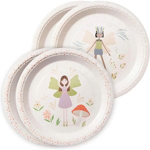 24 -stcs 9 inch bos Fairy Party Paper Plates Wegwerp papieren borden Forest Party Fairy Fairy Birthday Party Plate PLAATSEN 240522