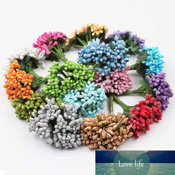 Tige de fil de mûrier en étamine de fleurs artificielles, 24 pièces, pour décoration de mariage, broderies, boîte-cadeau, couronne, accessoire de fausses fleurs