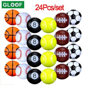 24 pelotas de golf surtidas, pelotas de golf a granel, pelotas de golf suaves para campo de prácticas, entrenamiento divertido, regalo deportivo para golfistas, niños, hombres y mujeres 240301