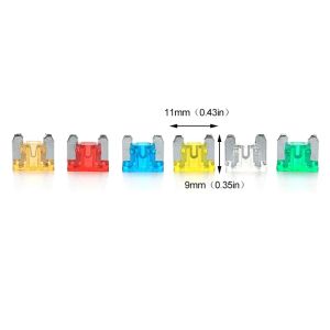 24 -stcs Auto Car Truck Motorfiets Fuses 5A 10A 15A 20A Gemengde maten Low Profile Kit Micro Mini Blade Fuse