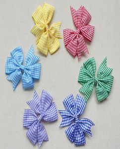 24pcs bébé fille chapeaux vichy plaid cheveux arcs clips bande bowknot Pinwheel Princesse à carreaux Hairbow cheveux cravates Accessoires HD2461093