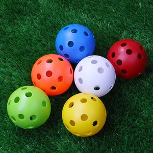 24 -stcs/tas 42 mm multicolor plastic golf trainingsballen luchtstroom holle golfbal indoor ourdeur plastic bal