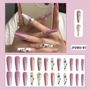 24 pièces/boîte produits de vente chauds populaires peinture à ongles presse sur divers modèles 2022 nail art