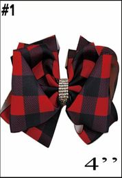 24 stks Buffalo Plaid strikken kerst Haarelastiekjes Met Clips plaid Kinderen Meisjes Prinses Handgemaakte Boutique strikken4832996