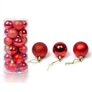 24pcs Boule de Noël Ornements de Noël Pendentifs d'arbre de Noël 3cm 4cm Boules de boules de 6cm pour la décoration de fête de mariage de vacances