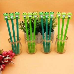 24 PCS Creative Petite Grenouille Gel Stylo Bouddha Grenouille Silicone Tête Étudiant Papeterie Ensemble Kawaii Fournitures Scolaires Y2007092824