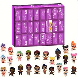 24pcs Dolls Countdown an anniversaire de Noël surprise cadeau créatif mini figurines set blind box Advent Calendar 240506