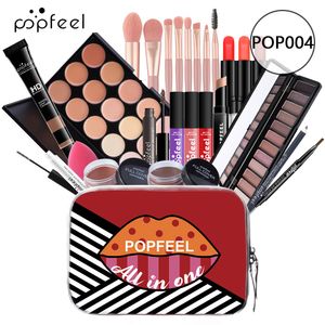 24pcs Foundation Makeup Set Eyeshadow Palette Eyeliner Eyebrown Mascara Body Lotion Make-up Borstels Sets POP004 in 4 edities
