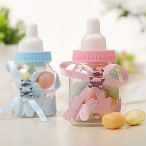 24 Uds. De decoraciones para fiesta de bienvenida de bebé para niña y niño, botella de caramelo de Chocolate, caja de recuerdo de bautismo, Mini biberones, regalo de fiesta de cumpleaños