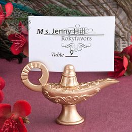 24 stks Gouden Lamp Place Card Houder Bruiloft Gunsten Party Tafel Decoratie Met Papier Kaart Fairy Theme Verjaardagscadeau Gebeurtenisbenodigdheden