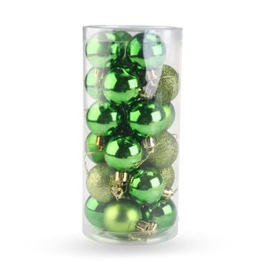 24 -stks groene kerstbal baubble boom decor hangende kerstfeest ornament decoraties voor thuis