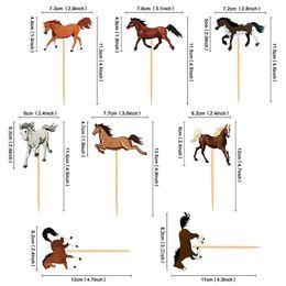 24 -stks paardentaartdecoraties Horse Racing Cupcake Toppers Picks Equestrian Race Theme Party Decor Boy Birthday Party Supplies