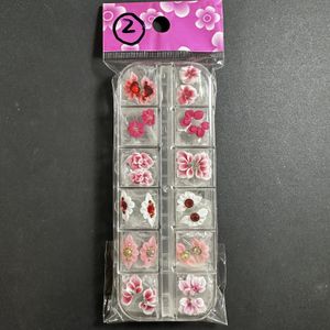 24pcs bijoux faits à la main kawaii nail art stickers 3d acrylic ongles fleurs 240523