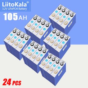 24 stcs liitokala 3.2V 105AH LIFEPO4 Oplaadbare batterij 1c ontlading voor 12V 24V e-voertuig RV Solar Storage Golfkar omvormer