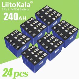 24pcs Liitokala 3.2V 240AH RECHARGETY LIFEPO4 Batterie Nouvelle cellule solaire au phosphate de fer au lithium pour 12V 24v 48V Boat Golf Chariot