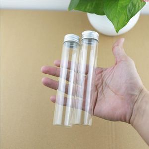 24 stks/partij 30*150mm 80 ml Kleine Glazen Flessen Aluminium Caps Tiny Potten Flesjes Transparante Containers Parfum bottlehigh qualtity Wxlli